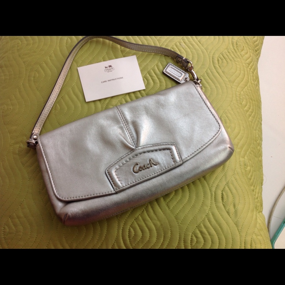 Coach Authentic Silver Clutch